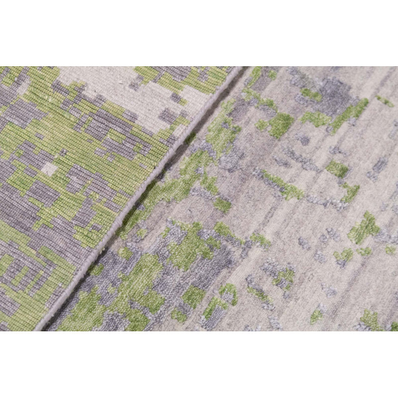 Tapis naturel et vert noué à la main de haute qualité