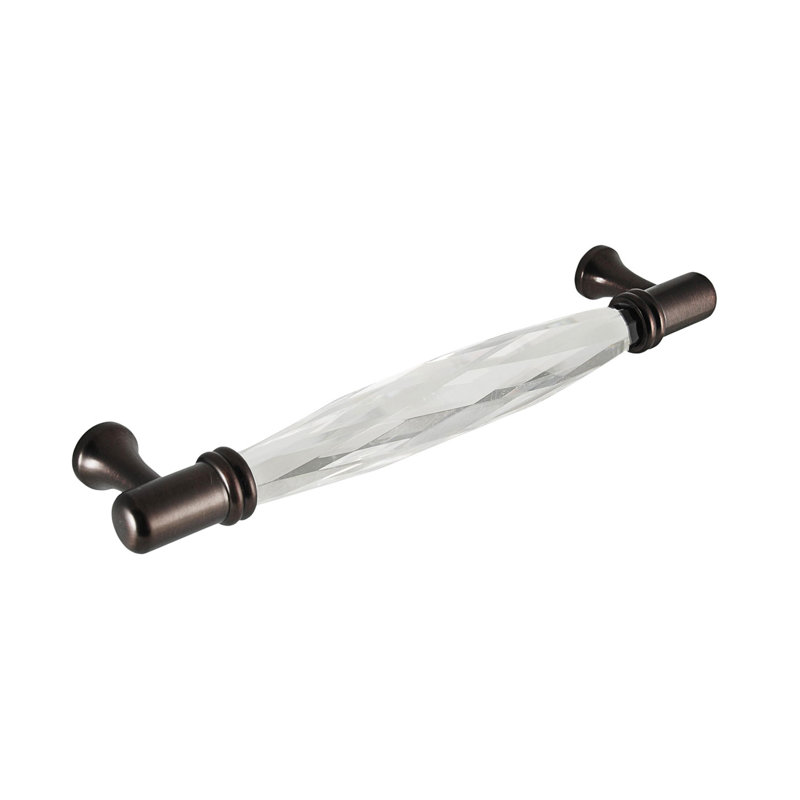 Brilliance Bar Pull, Clear/Oil-Rubbed Bronze, 3.75"