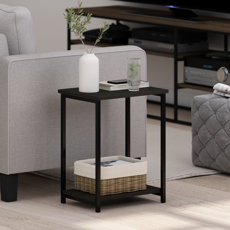 Wogina Industrial Metal Frame End Table, 1-Pack, Espresso