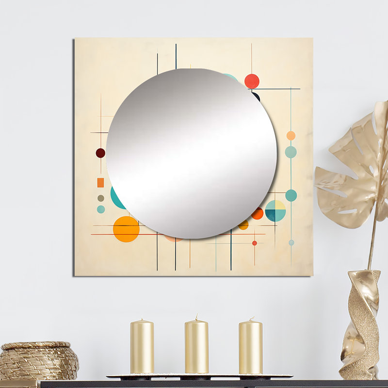 Milbert - Modern Midcentury Square Mirror Wall Decor For Bedroom, 36" x 36"