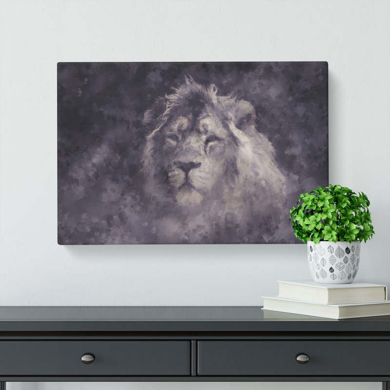 Lion In The Mist - Wrapped Canvas, 40cm H x 60cm W x 4cm D