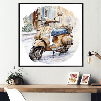 «Scooter Charm In Winter I», reproduction d'art sur toile