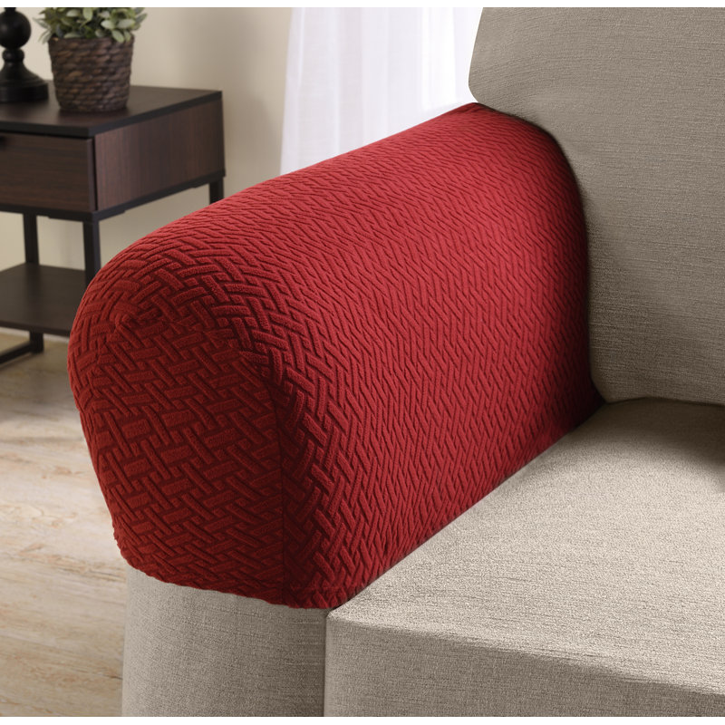 Housse pour coussin en T avec accoudoirs, Polyester à 100 % brique