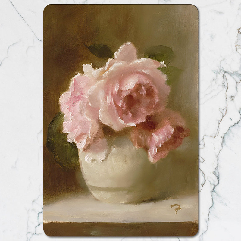 Rose Bouquet Placemat and Coaster Set in Designer Artwork Exclusive on Wood Base 12 Pieces