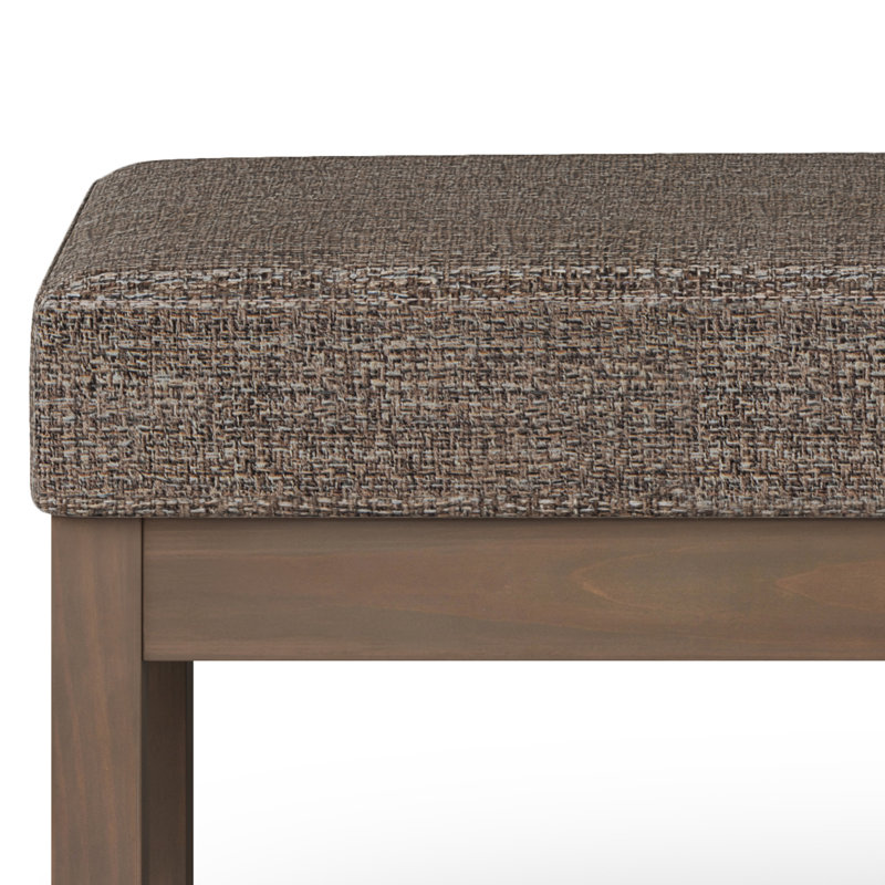 Milltown Mink Brown Tweed Fabric Upholstered Bench