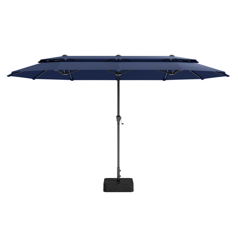 Rectangular Market Parasol, Dark Beige, 198.1cm W x 396.2cm D