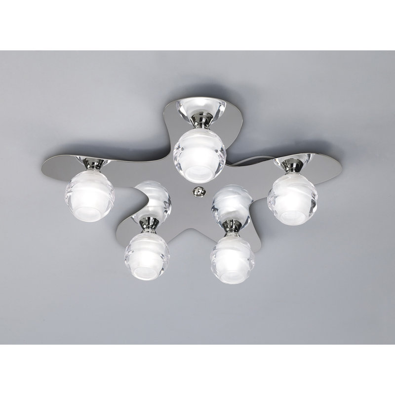 Clarabella 5-Light 110cm Flush Mount, Polished Chrome