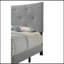 Grand lit gris en tissu