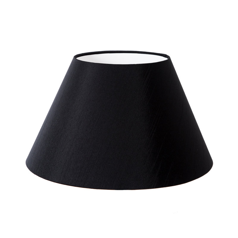 Silk Empire Lamp Shade ( Screw On ), 22cm H x 40cm W x 40cm D, Black