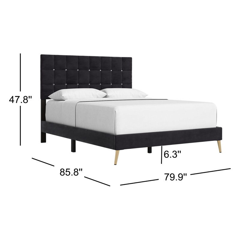 Xiomara Upholstered Standard Storage Bed, Black, King