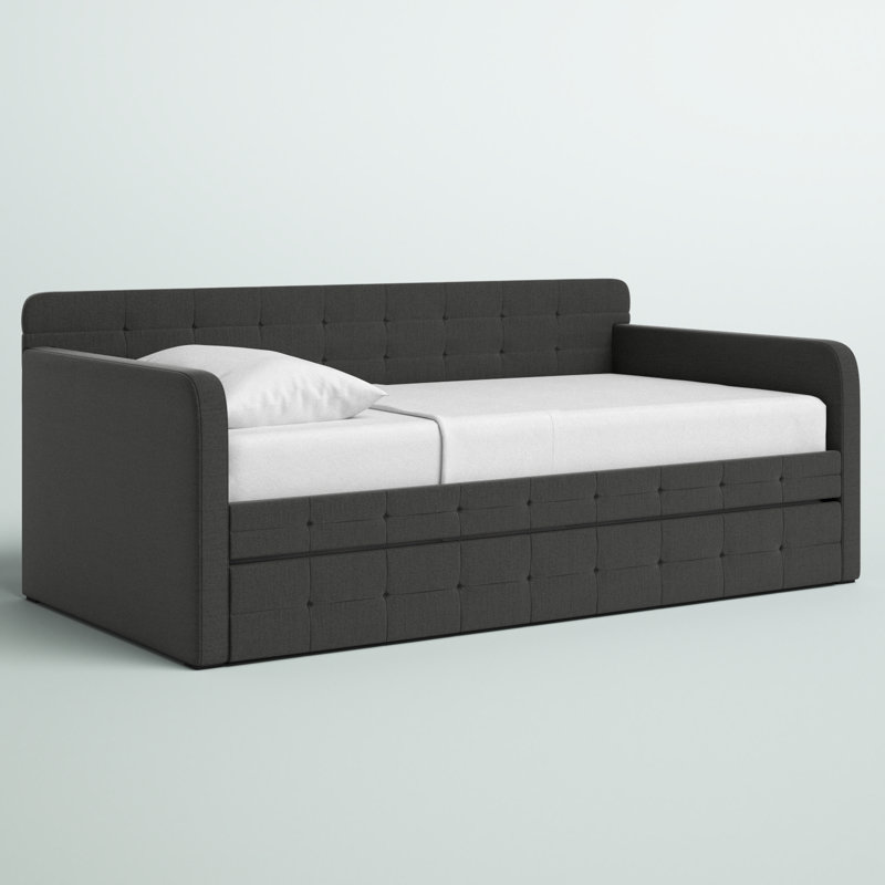 Lit de jour simple avec couchette Chandell, Gris
