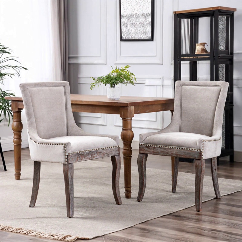 Ultra Side Dining Chair, Beige Fabric