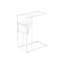 Table d'appoint Murna, en forme de C, bout, côté, collation, rangement pour magazines, salon, chambre à coucher aspect cuir, métal, contemporain, moderne