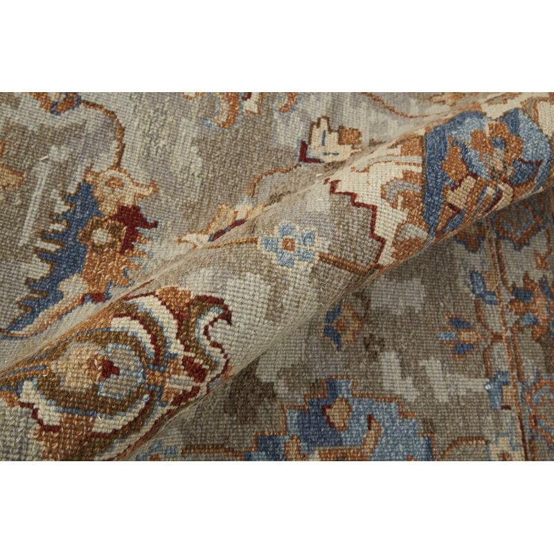 Leylan Wool Oriental Area Rug in Brown, Rectangle 7'9" x 9'9"
