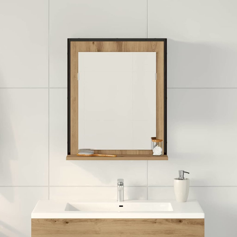 Bathroom Mirror 50 X 12 X 60 Cm Engineered Wood, Artisan Oak