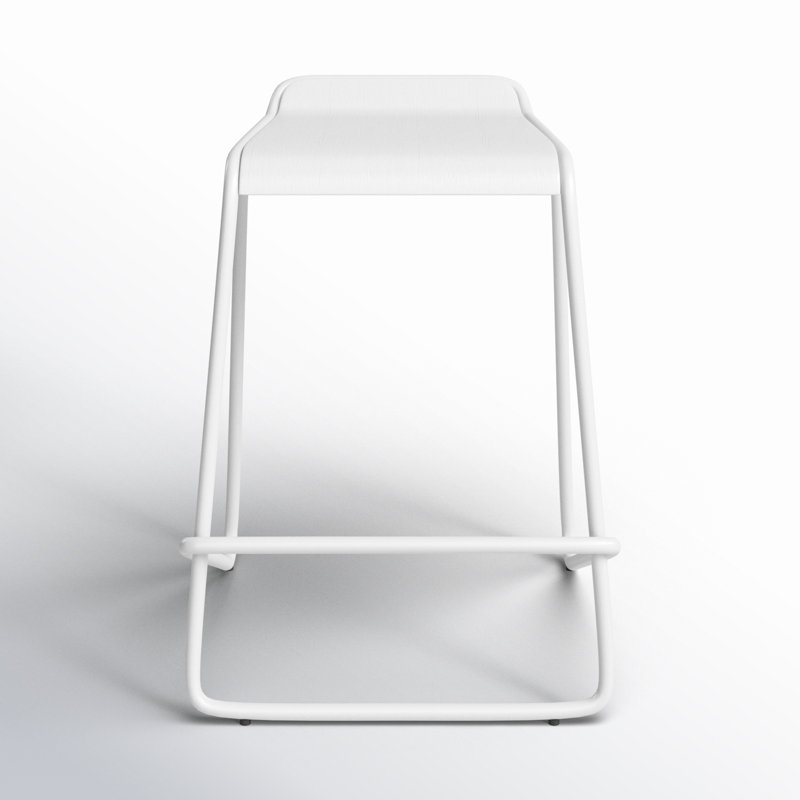 Ready Stool with Metal Frame, White, Counter Stool (25" Seat Height)