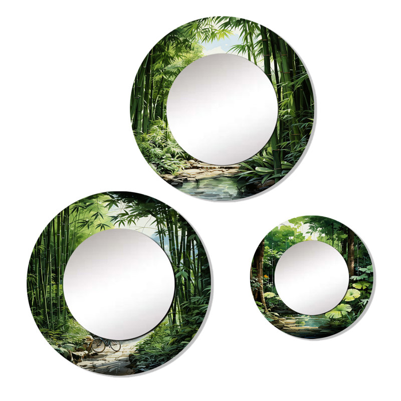 Miroir mural rond en aluminium Logi