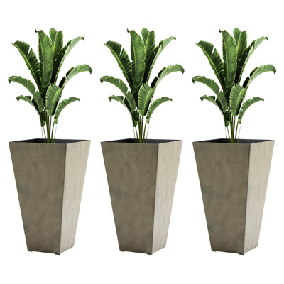 Outsunny Set Of 3 Tall Planters With Drainage Hole