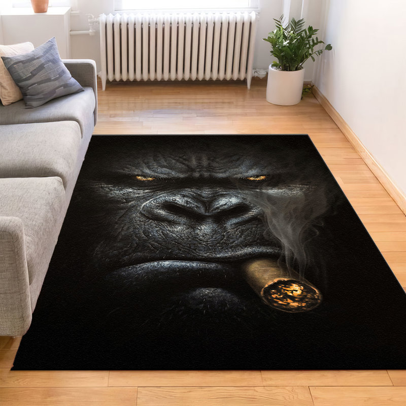 Non Woven Thin Type Printed Rug with Delicate Leaf Pattern in Earthy Tones Perfect for Adding a Natural Touch to Any Room Decor