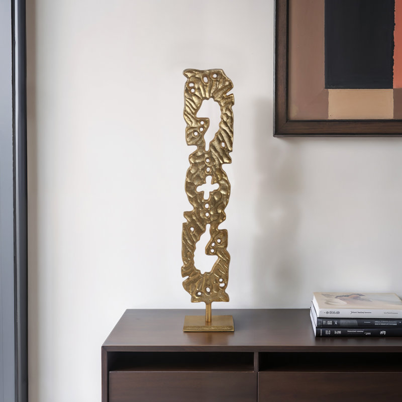 Sagebrook Home 28" Hobart Small Gold Statuary, 28" H x 6" W x 3" D, Gold