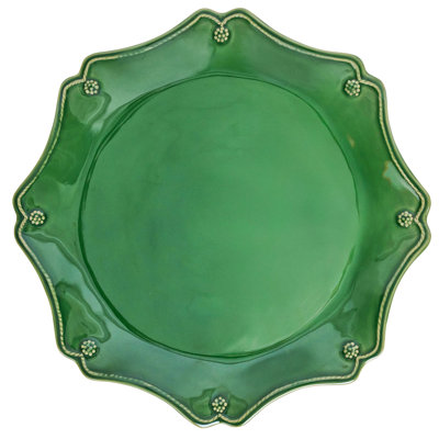 Berry & Thread Scalloped Charger/Platter - Basil