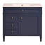Meuble-lavabo de 36 po avec lavabo supérieur, armoire de rangement moderne avec 2 tiroirs et un tiroir basculant-403250739-403250738