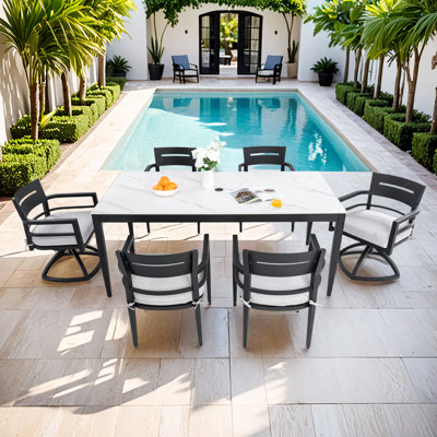 Modern Outdoor Patio Aluminum Dining Set