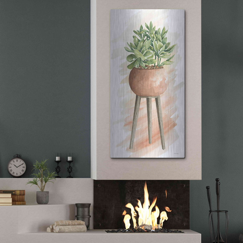 «Plant Stand Pot Of Flowers I» par Cindy Jacobs, H 24 po x l 12 po