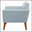 Fauteuil lounge capitonné en polyester bleu pâle à 4 pieds, idéal pour lire et se détendre dans n'importe quelle pièce.-51900709