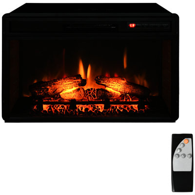 27" Black Electric Fireplace, 1400W, With A Flame-Like Warmth Experience Black, Provides Coziness