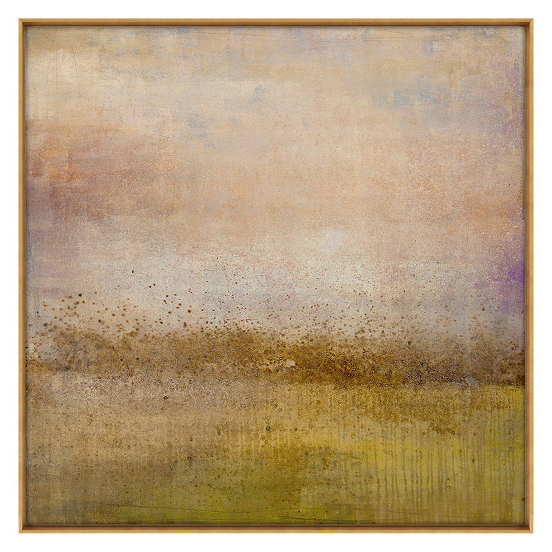Printemps 2021, champ de lavande, impression sur toile par Maeve Harris, reproduction, Cadre flottant doré