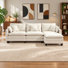 112" L-Shaped Modular Sectional Sofa with USB Charging Port and Movable Ottoman