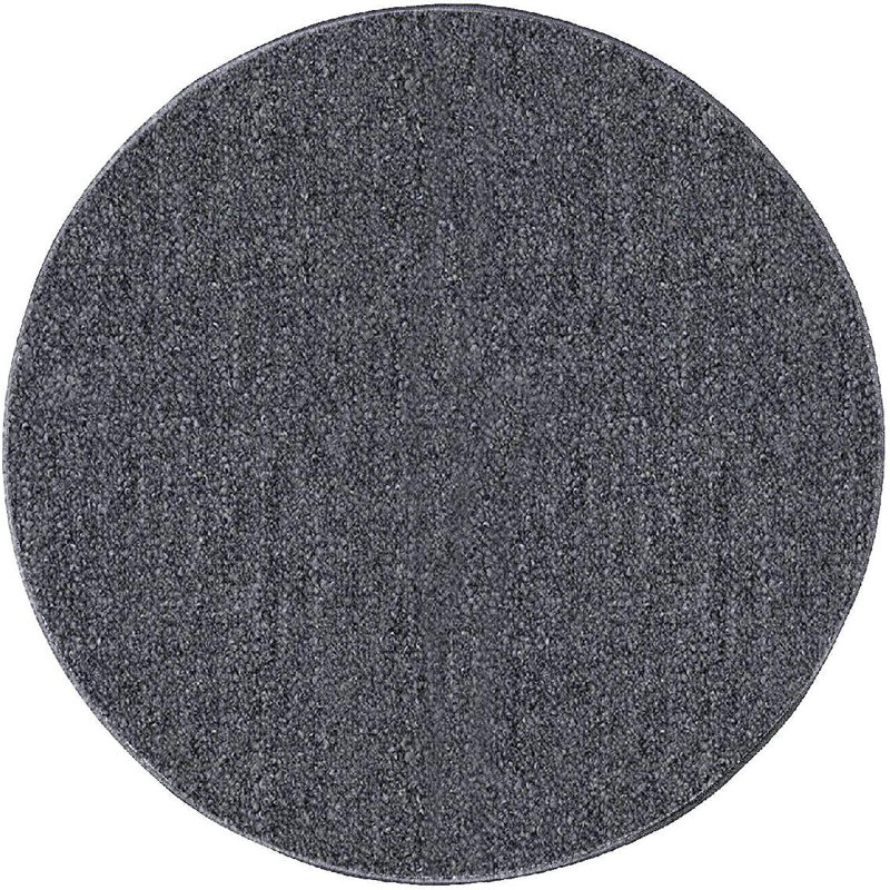 Tapis uni gris tissé à la machine, Rond 9 pi