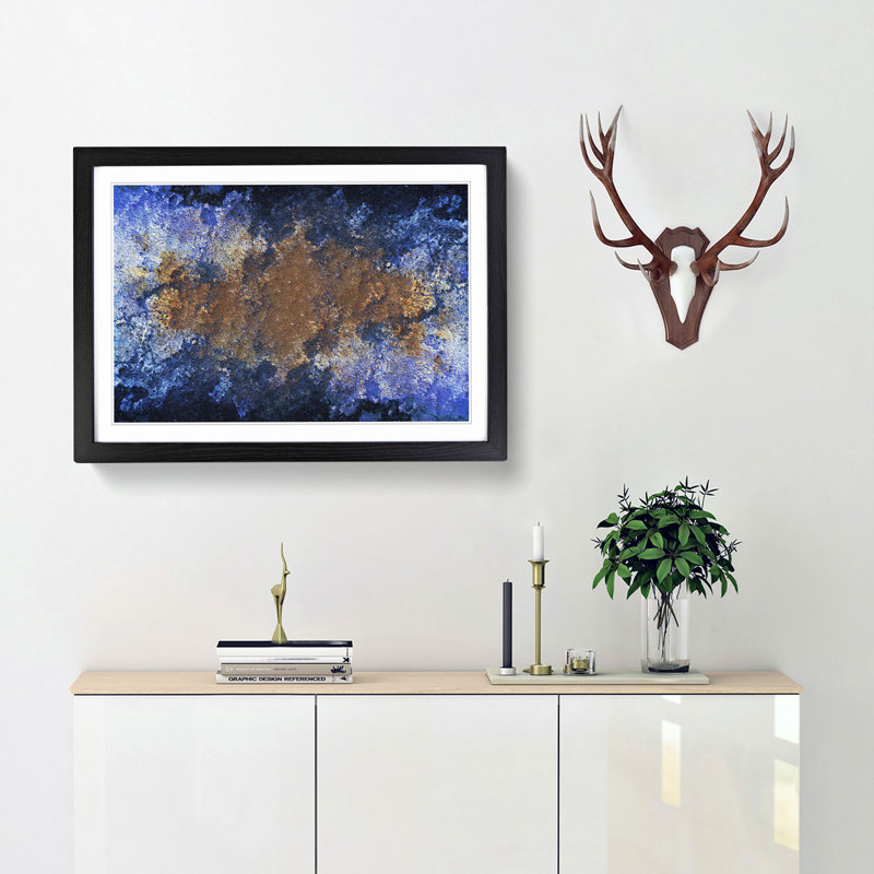 Utopia of Life in Abstract - Picture Frame Painting Print, Black Framed, 48cm H x 65cm W x 2cm D