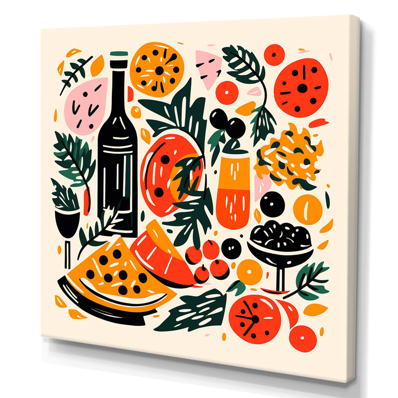Henri Henri Matisse Style pizza impressionniste II - pizza, art mural, H 30 po x l 30 po x P 1,5 po