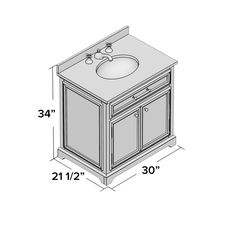 Derby 24" Single Sink Bathroom Vanity Set with Mirror, White, Mirror Included
