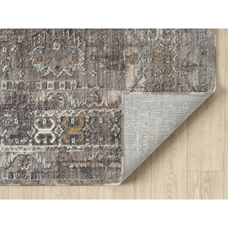 Hulsey Nomad – Faded Grey Tribal Rug with Vintage Southwestern Design, Rectangle 12'6" x 15'