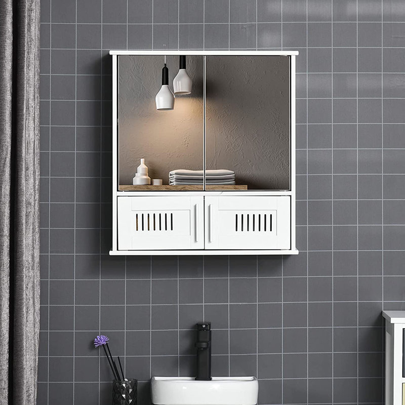 Pawel Surface Mirrored Medicine Cabinet with Mirror and 1