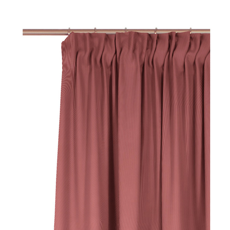 Uni Collection Light 100% Cotton Opaque Pinch Pleat Single Curtain Panel, 142cm wide x 355cm high, Cherry