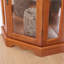 Armoire éclairée en verre avec portes et tablettes en verre trempé, charnière réglable pour le salon de la chambre à coucher au fini chêne, décor-131378600