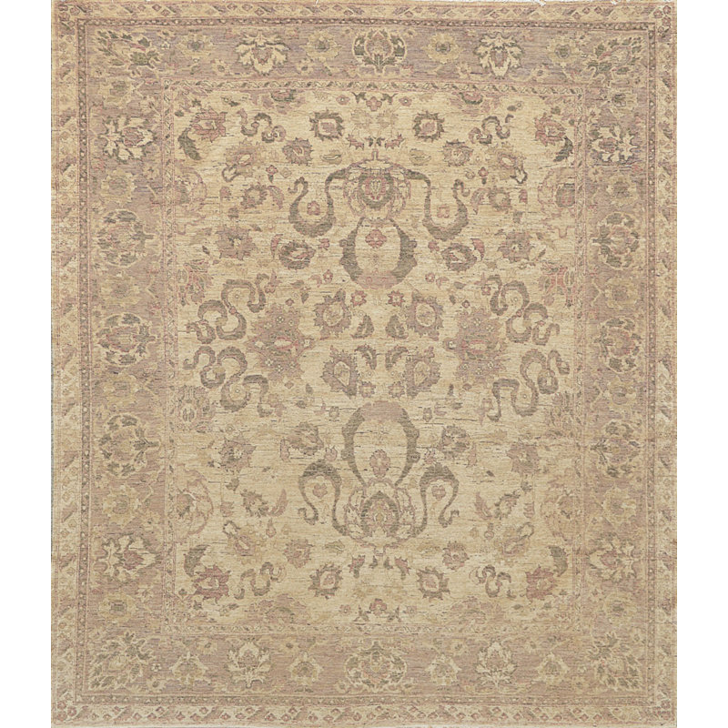 Tapis unique kaki / beige 8 pi x 10 pi