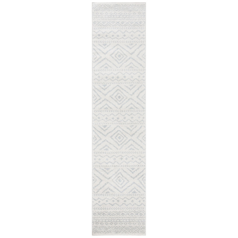 Tapis ivoire / gris clair Sutphin Southwestern, Tapis de couloir 2 pi x 9 pi