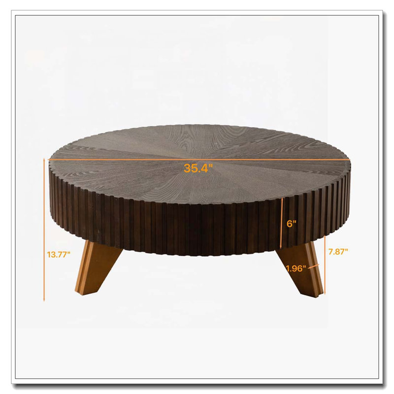 Table basse 35,4 po, Dark Brown Top/Brown Base