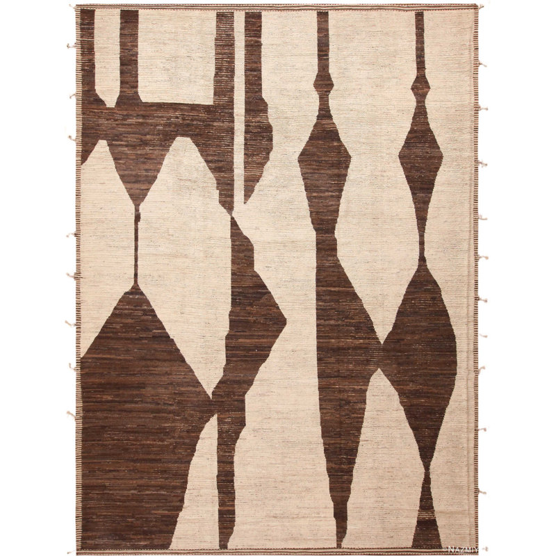 One-of-a-Kind Earthy Tones Modern Central Asian Area Rug