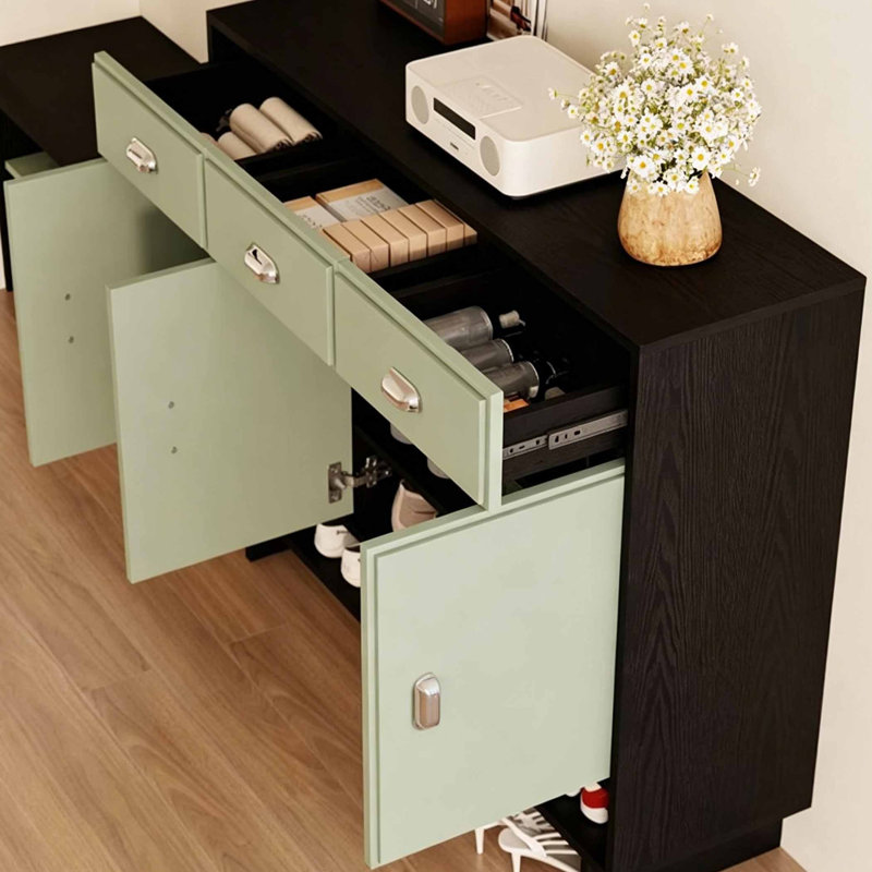 Italian style minimalist shoe cabinet, 39.37"H x  47.24"W x  13.78"D