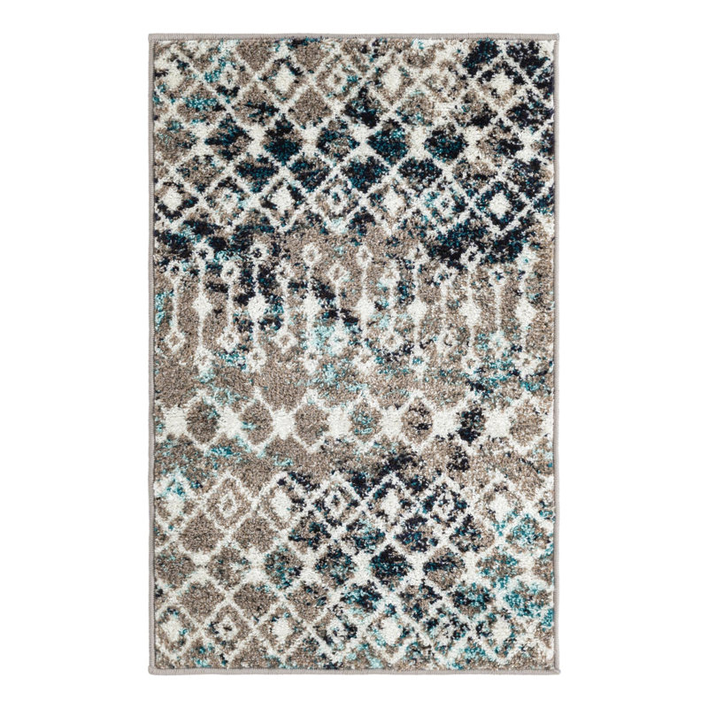 Somerville Geometric Indoor Rug, Rectangle 2' x 3'1", Gray/Blue