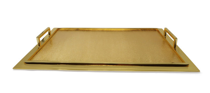 Stainless Steel Tray, 2.25" H x  19.25" W x 12.75" D, Gold