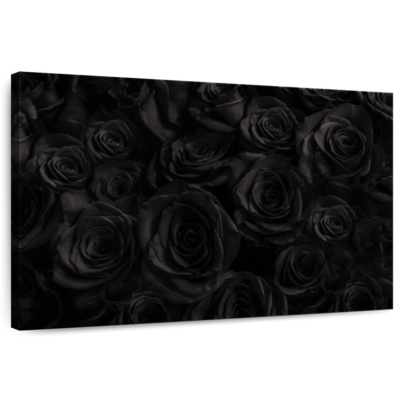 Lit Harnek de roses noires, H 8 po x l 12 po