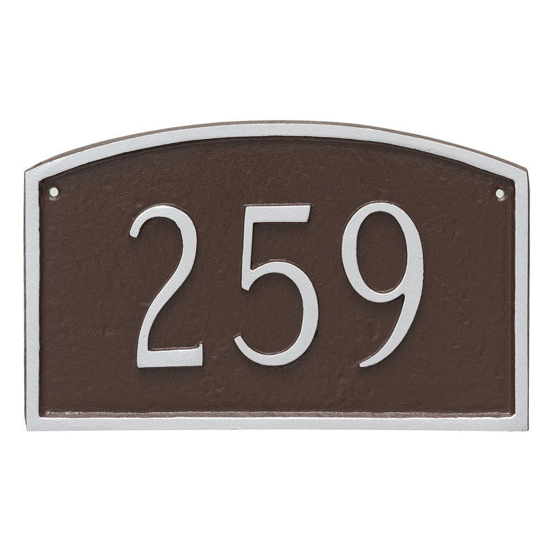 Plaque d'adresse murale 1 ligne Petite, Fer suédois / Noir