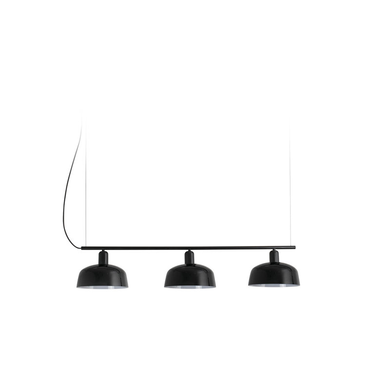 Luminaire suspendu en verre Tatawin M, Noir